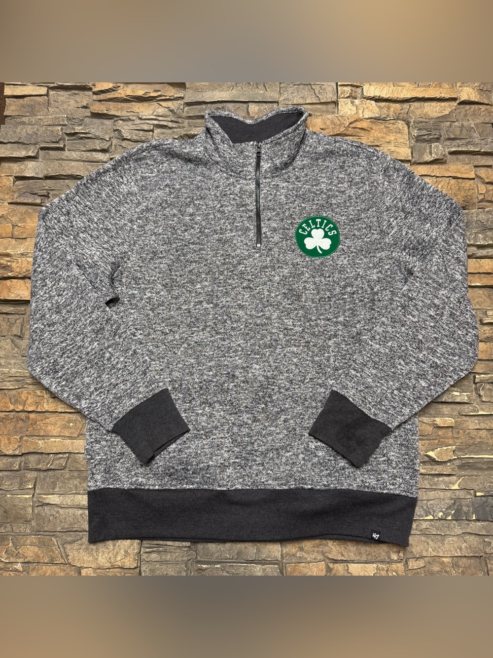 Boston Celtics 1/4 Zip Pullover Fleece Sweatshirt Men’s 2XL XXL Pullover Gray